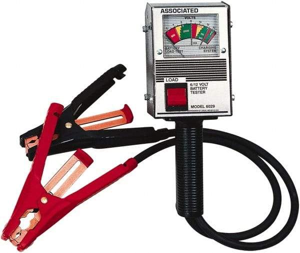 Associated Equipment - 6/12 Volt Battery Load Tester - 400 to 1,000 CCA Range, 2' Cable - Makers Industrial Supply