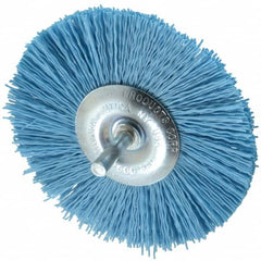 Dico - 4" OD, 1/4" Shank Diam, Crimped Nylon Wheel Brush - 3/8" Face Width - Makers Industrial Supply