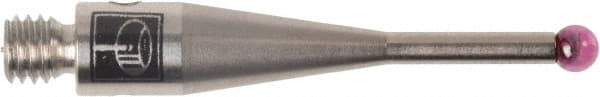 Renishaw - 0.0787 Inch Ball Diameter, Stainless Steel Stem, M3 Thread, Ruby Point Ball Tip CMM Stylus - 0.378 Inch Working Length, 0.05 Inch Stem Diameter, 0.8268 Inch Overall Length - Makers Industrial Supply