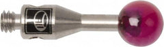 Renishaw - 0.1575 Inch Ball Diameter, Stainless Steel Stem, M2 Thread, Ruby Point Ball Tip CMM Stylus - 0.3937 Inch Working Length, 0.0591 Inch Stem Diameter, 0.3937 Inch Overall Length - Makers Industrial Supply