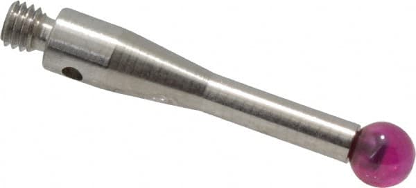 Renishaw - 0.1575 Inch Ball Diameter, Stainless Steel Stem, M3 Thread, Ruby Point Ball Tip CMM Stylus - 0.6772 Inch Working Length, 0.0984 Inch Stem Diameter, 0.8268 Inch Overall Length - Makers Industrial Supply