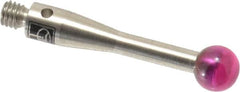 Renishaw - 0.1969 Inch Ball Diameter, Stainless Steel Stem, M3 Thread, Ruby Point Ball Tip CMM Stylus - 0.8268 Inch Working Length, 0.0984 Inch Stem Diameter, 0.8268 Inch Overall Length - Makers Industrial Supply