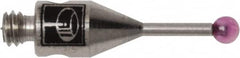 Renishaw - 0.0591 Inch Ball Diameter, Stainless Steel Stem, M2 Thread, Ruby Point Ball Tip CMM Stylus - 0.1772 Inch Working Length, 0.028 Inch Stem Diameter, 0.3937 Inch Overall Length - Makers Industrial Supply