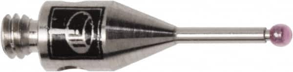 Renishaw - 0.0394 Inch Ball Diameter, Stainless Steel Stem, M2 Thread, Ruby Point Ball Tip CMM Stylus - 0.1772 Inch Working Length, 0.028 Inch Stem Diameter, 0.3937 Inch Overall Length - Makers Industrial Supply