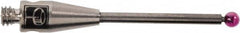 Renishaw - 0.0591 Inch Ball Diameter, Carbide Stem, M2 Thread, Ruby Point Ball Tip CMM Stylus - 1/2 Inch Working Length, 0.0394 Inch Stem Diameter, 0.7874 Inch Overall Length - Makers Industrial Supply