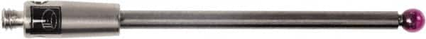 Renishaw - 0.0787 Inch Ball Diameter, Carbide Stem, M2 Thread, Ruby Point Ball Tip CMM Stylus - 0.8858 Inch Working Length, 0.0591 Inch Stem Diameter, 1.1811 Inch Overall Length - Makers Industrial Supply