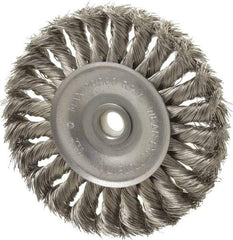 Anderson - 4" OD, 1/2" Arbor Hole, Knotted Stainless Steel Wheel Brush - 1/2" Face Width, 1" Trim Length, 0.014" Filament Diam, 20,000 RPM - Makers Industrial Supply