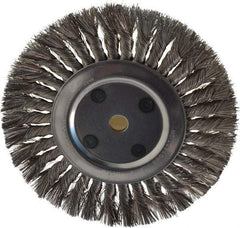 Anderson - 8" OD, 5/8" Arbor Hole, Knotted Stainless Steel Wheel Brush - 5/8" Face Width, 1-3/4" Trim Length, 0.016" Filament Diam, 6,000 RPM - Makers Industrial Supply