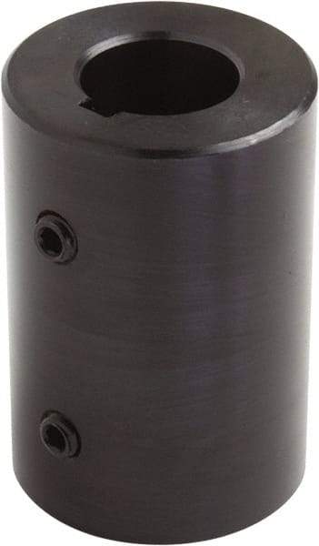 Climax Metal Products - 1-3/4" Inside x 2-3/4" Outside Diam, Set Screw Rigid Coupling with Keyway - 4-1/2" Long x 3/8" Keyway Width x 3/16" Keyway Depth - Makers Industrial Supply