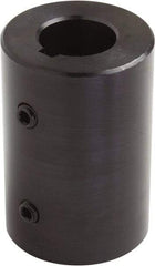 Climax Metal Products - 2" Inside x 3-5/16" Outside Diam, Set Screw Rigid Coupling with Keyway - 4-1/2" Long x 1/2" Keyway Width x 1/4" Keyway Depth - Makers Industrial Supply