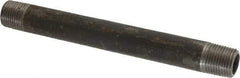 Made in USA - Schedule 80, 1/2" Diam x 7" Long Black Pipe Nipple - Threaded - Makers Industrial Supply