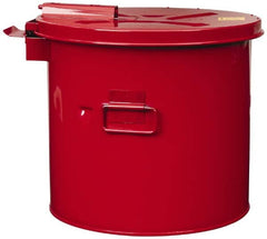 Justrite - 3.5 Gallon Capacity, Coated Steel, Red Wash Tank - 13 Inch High x 13-3/4 Inch Diameter, Includes Basket - Makers Industrial Supply