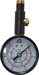 Acme - 0 to 100 psi Dial Straight Tire Pressure Gauge - Closed Check - Makers Industrial Supply