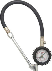 Acme - 0 to 160 psi Dial Dual Tire Pressure Gauge - Closed Check, 12' Hose Length - Makers Industrial Supply