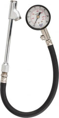 Acme - 0 to 160 psi Dial Straight Dual Tire Pressure Gauge - Closed Check, 12' Hose Length - Makers Industrial Supply