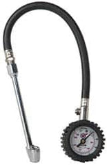 Acme - 0 to 160 psi Dial Straight Dual Tire Pressure Gauge - Closed Check, 12' Hose Length - Makers Industrial Supply