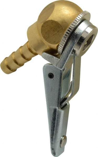 Acme - Closed Check Brass/Steel Air Chuck - Ball Foot with Clip Chuck, 1/4 Barbed - Makers Industrial Supply