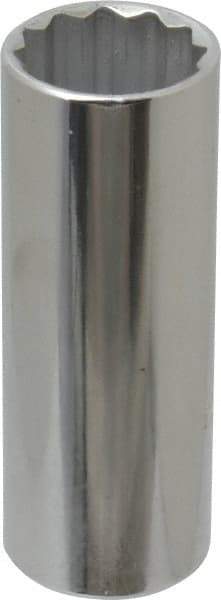 Proto - 1/2" Drive, Deep Hand Socket - 12 Points, 3-1/4" OAL, Chrome Finish - Makers Industrial Supply