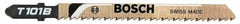 Bosch - 4" Long, 8 Teeth per Inch, High Carbon Steel Jig Saw Blade - Toothed Edge, 1/4" Wide x 0.05" Thick, T-Shank, Ground Side Tooth Set - Makers Industrial Supply