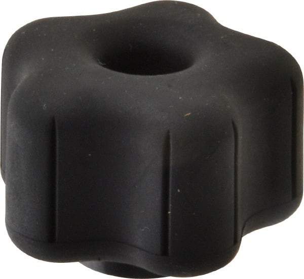 Gibraltar - 1.52" Head Diam, 5 Point Lobed Knob - 3/8-16 Hole, Thermoplastic Elastomer, Black - Makers Industrial Supply