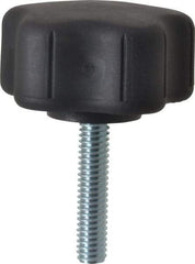 Gibraltar - 1.91" Head Diam, 5 Point Lobed Knob - 5/16-18 Stem, Thermoplastic Elastomer, Black - Makers Industrial Supply