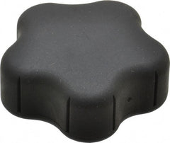 Gibraltar - 2.26" Head Diam, 5 Point Lobed Knob - 3/8-16 Hole, Thermoplastic Elastomer, Black - Makers Industrial Supply