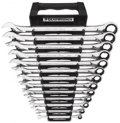 GearWrench - 13 Piece, 1/4" to 1", 12 Point Combination Wrench Set - Inch Measurement Standard, Chrome Finish, Comes in Tray - Makers Industrial Supply