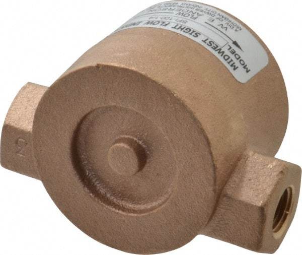 Dwyer - 1/4 Inch, Bronze Body Sight Flow Indicator - 125 Max psi, 3 Inch Overall Length, 200°F - Makers Industrial Supply