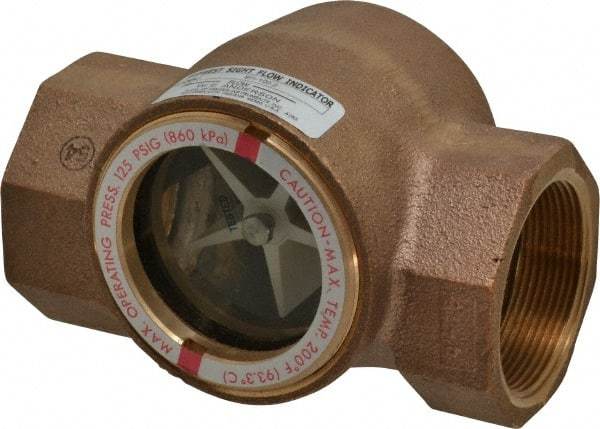 Dwyer - 2 Inch, Bronze Body Sight Flow Indicator - 125 Max psi, 5-11/16 Inch Overall Length, 200°F - Makers Industrial Supply