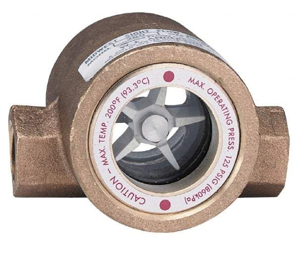 Dwyer - 1/4 Inch, Bronze Body Sight Flow Indicator - 125 Max psi, 3-1/16 Inch Overall Length, 200°F - Makers Industrial Supply