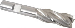 OSG - 21/32", 1-5/8" LOC, 1/2" Shank Diam, 3-5/8" OAL, 4 Flute, Vanadium High Speed Steel Square End Mill - Single End, Uncoated, Spiral Flute, 30° Helix, Centercutting, Right Hand Cut, Right Hand Flute, Series 574 - Makers Industrial Supply