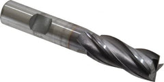 OSG - 9/16", 1-3/8" LOC, 1/2" Shank Diam, 3-3/8" OAL, 4 Flute, Vanadium High Speed Steel Square End Mill - Single End, TiCN Finish, Spiral Flute, 30° Helix, Centercutting, Right Hand Cut, Right Hand Flute, Series 574 - Makers Industrial Supply