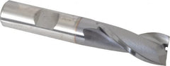 OSG - 9/16", 1-1/8" LOC, 1/2" Shank Diam, 3-1/8" OAL, 2 Flute, Vanadium High Speed Steel Square End Mill - Single End, TiCN Finish, Spiral Flute, 30° Helix, Centercutting, Right Hand Cut, Right Hand Flute, Series 573 - Makers Industrial Supply