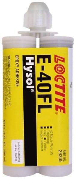 Loctite - 200 mL Cartridge Two Part Epoxy - 40 min Working Time, 3,750 psi Shear Strength, Series E-40FL - Makers Industrial Supply