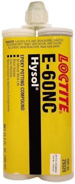 Loctite - 400 mL Cartridge Two Part Epoxy - 60 min Working Time, 3,110 psi Shear Strength, Series E-60NC - Makers Industrial Supply