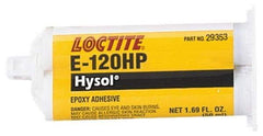 Loctite - 50 mL Cartridge Two Part Epoxy - 120 min Working Time, 4,800 psi Shear Strength, Series E-120HP - Makers Industrial Supply