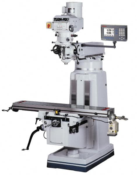 Value Collection - 9 x 49" 3 hp 220/440V 220V Variable Speed Pulley Control 3 Phase Knee Milling Machine - Makers Industrial Supply