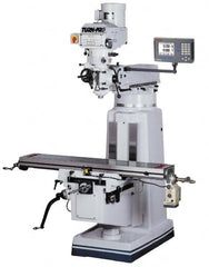 Value Collection - 9" Table Width x 49" Table Length, Variable Speed Pulley Control, 3 Phase Knee Milling Machine - R8 Spindle Taper, 3 hp - Makers Industrial Supply