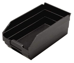 Quantum Storage - 11-5/8" Deep, Black Polypropylene Hopper Shelf Bin - 4" High x 6-5/8" Wide x 11-5/8" Long - Makers Industrial Supply