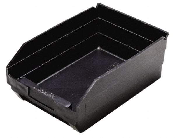 Quantum Storage - 11-5/8" Deep, Black Polypropylene Hopper Shelf Bin - 4" High x 8-3/8" Wide x 11-5/8" Long - Makers Industrial Supply