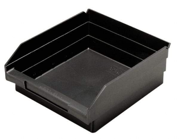 Quantum Storage - 11-5/8" Deep, Black Polypropylene Hopper Shelf Bin - 4" High x 11-1/8" Wide x 11-5/8" Long - Makers Industrial Supply