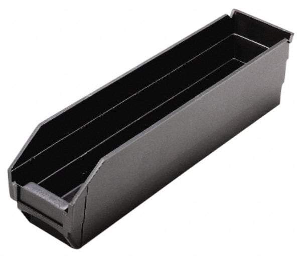 Quantum Storage - 17-7/8" Deep, Black Polypropylene Hopper Shelf Bin - 4" High x 4-1/8" Wide x 17-7/8" Long - Makers Industrial Supply