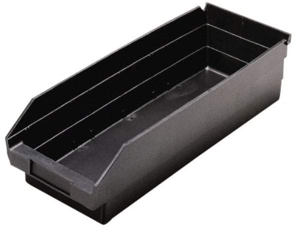 Quantum Storage - 17-7/8" Deep, Black Polypropylene Hopper Shelf Bin - 4" High x 6-5/8" Wide x 17-7/8" Long - Makers Industrial Supply