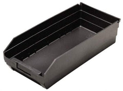 Quantum Storage - 17-7/8" Deep, Black Polypropylene Hopper Shelf Bin - 4" High x 8-3/8" Wide x 17-7/8" Long - Makers Industrial Supply