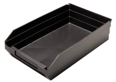 Quantum Storage - 17-7/8" Deep, Black Polypropylene Hopper Shelf Bin - 4" High x 11-1/8" Wide x 17-7/8" Long - Makers Industrial Supply