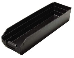 Quantum Storage - 23-5/8" Deep, Black Polypropylene Hopper Shelf Bin - 4" High x 6-5/8" Wide x 23-5/8" Long - Makers Industrial Supply