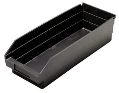 Quantum Storage - 23-5/8" Deep, Black Polypropylene Hopper Shelf Bin - 4" High x 8-3/8" Wide x 23-5/8" Long - Makers Industrial Supply