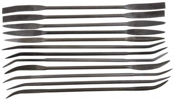 Value Collection - 12 Piece Swiss Pattern File Set - 6-3/4" Long, 0 Coarseness - Makers Industrial Supply