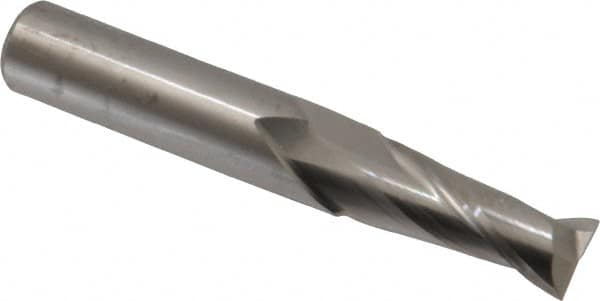 OSG - 25/64", 1" LOC, 7/16" Shank Diam, 2-3/4" OAL, 2 Flute, Solid Carbide Square End Mill - Single End, Uncoated, Spiral Flute, 30° Helix, Centercutting, Right Hand Cut, Right Hand Flute, Series 402 - Makers Industrial Supply