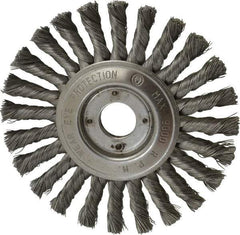 Value Collection - 6" OD, 7/8" Arbor Hole, Knotted Steel Wheel Brush - 1/2" Face Width, 1-1/2" Trim Length, 0.008" Filament Diam, 9,000 RPM - Makers Industrial Supply